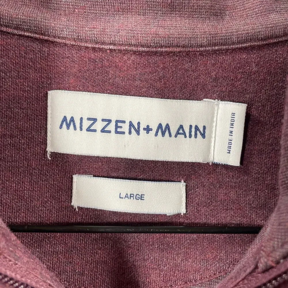 Mizzen + Main 1/4 Zip Rivington Pullover Sweater Men's Large Red Perfromance